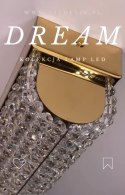 Ekskluzywny Złoty KINKIET z kryształami DREAM Gold 23600
