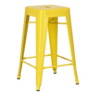 Stołek barowy Paris 66cm żółty inspirowany Tolix