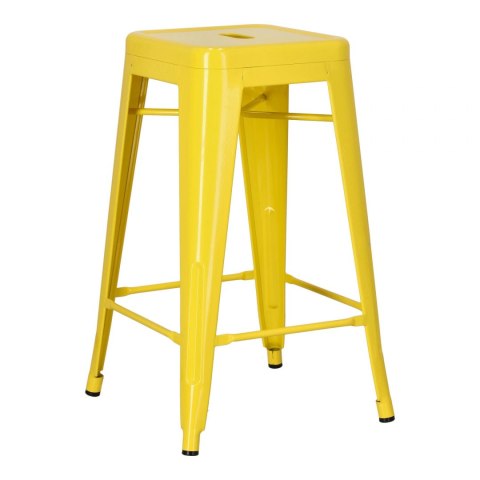 Stołek barowy Paris 66cm żółty inspirowany Tolix