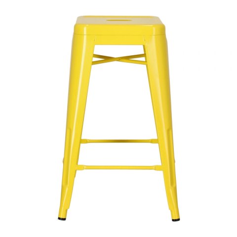 Stołek barowy Paris 66cm żółty inspirowany Tolix