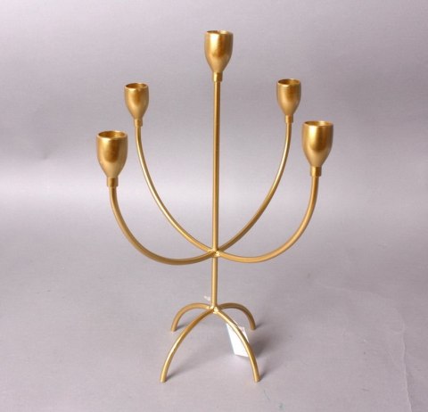 CEDRIC GOLD Świecznik 25x16xh32cm 5 ramienny