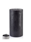 ŚWIECA LAMPION WALEC 120X240 RUSTIC czarna