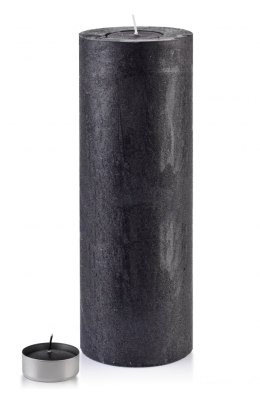 ŚWIECA LAMPION WALEC 120X360 RUSTIC czarna