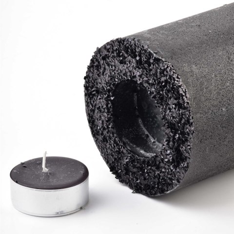 ŚWIECA LAMPION WALEC 120X360 DIAMENT CZARNY CZARNY