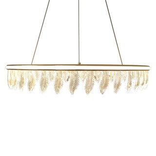 Lampa Organic kryształowe liście złota lampa 80 cm led 22793