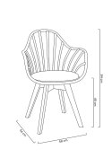 MODESTO krzesło ALBERT ARM czarne - polipropylen, ekoskóra, drewno bukowe