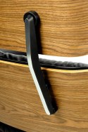 Fotel LOUNGE HM SOFT PREMIUM SZEROKI z podnóżkiem czarny - sklejka orzech, skóra naturalna