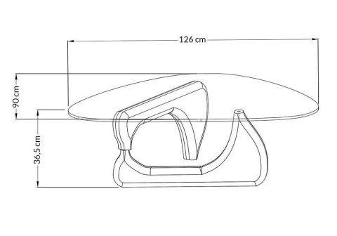 Stolik STABLE BLACK - szkło, podstawa drewniana czarny jesion.