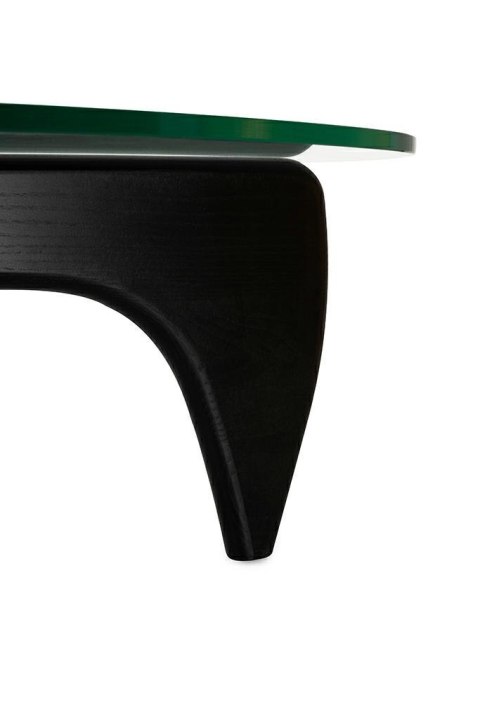 Stolik STABLE BLACK - szkło, podstawa drewniana czarny jesion.