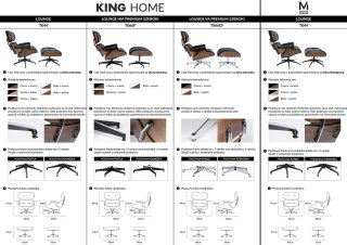Fotel LOUNGE VA PREMIUM biały / orzech z podnóżkiem