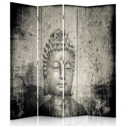 Parawan dwustronny, Wizerunek Buddy w szarościach - 145x170