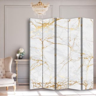 Parawan dwustronny, Jasny marmur - 180x170