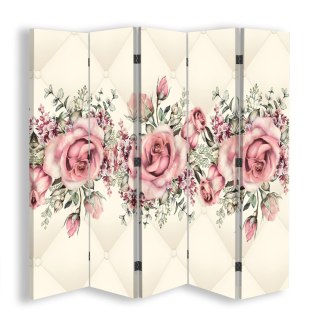 Parawan dwustronny, Kwitnące róże - 180x170