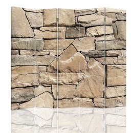 Parawan dwustronny, Ściana z beżowego piaskowca - 180x170
