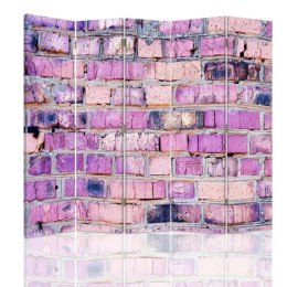 Parawan dwustronny, Ściana z cegieł w różu - 180x170