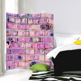 Parawan dwustronny, Ściana z cegieł w różu - 180x170