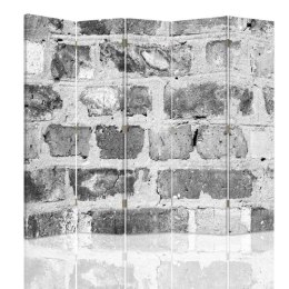 Parawan dwustronny, Ściana z cegieł w szarościach - 180x170