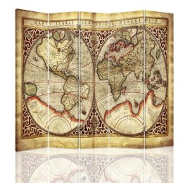 Parawan dwustronny, Stara mapa świata - 180x170