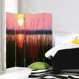 Parawan dwustronny, Zachód słońca na jeziorze - 180x170