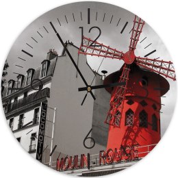 Obraz z zegarem, Moulin Rouge - 40x40