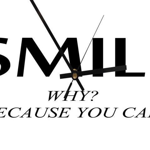 Obraz z zegarem, Uśmiech na okrągło - 60x60