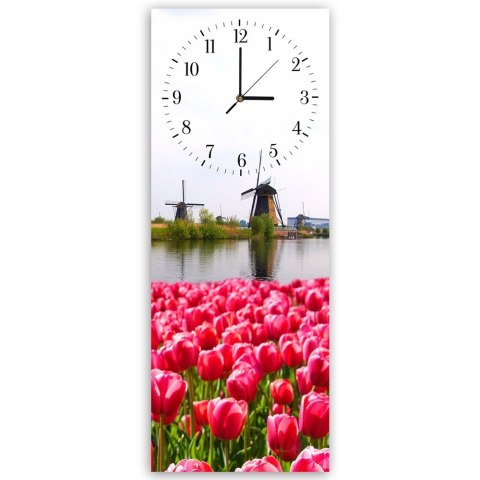 Obraz z zegarem, Holenderski krajobraz - 40x118