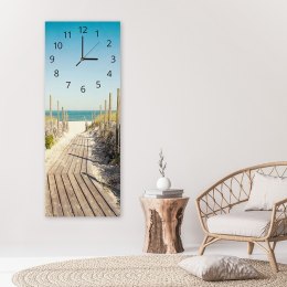 Obraz z zegarem, Ścieżka na plażę - 40x118