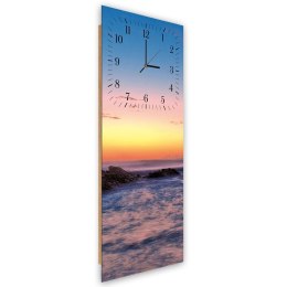 Obraz z zegarem, Skały o zachodzie słońca - 40x118