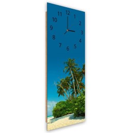 Obraz z zegarem, Tropikalna plaża - 25x65