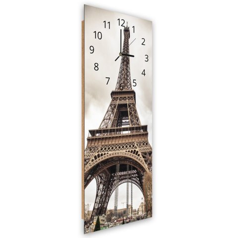 Obraz z zegarem, Wieża Eiffla - 40x118