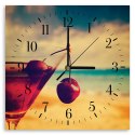 Obraz z zegarem, Drink wiśniowy - 40x40