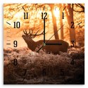 Obraz z zegarem, Jeleń w blasku słońca - 40x40