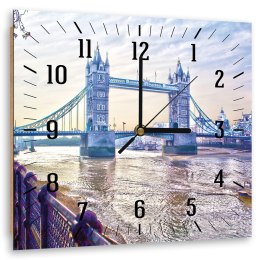 Obraz z zegarem, London Bridge - 60x60