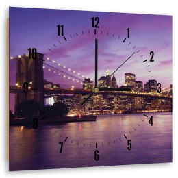 Obraz z zegarem, Nowy Jork o zmierzchu - 40x40