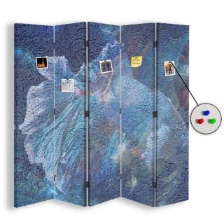 Parawan dwustronny korkowy, Sekretny niebieski - 180x170