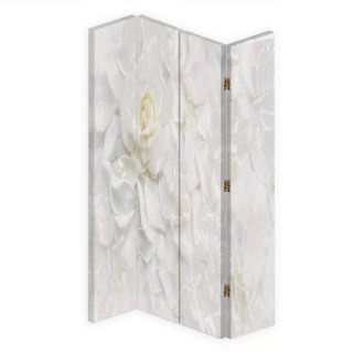 Parawan dwustronny obrotowy, Białe kwiaty - 145x170