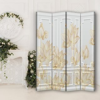 Parawan dwustronny obrotowy, Kwiecisty deseń - 145x170