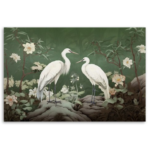 Obraz na płótnie, Białe Żurawie Abstrakcja - 100x70