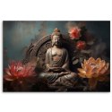 Obraz na płótnie, Budda Kwiaty Zen - 100x70