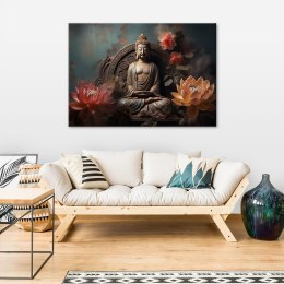 Obraz na płótnie, Budda Kwiaty Zen - 120x80