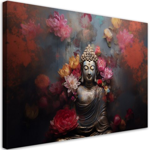 Obraz na płótnie, Budda Kwiaty Zen Abstrakcja - 60x40