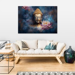 Obraz na płótnie, Budda i kwiaty zen - 120x80