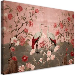 Obraz na płótnie, Kwiaty i ptaki Chinoiserie - 60x40