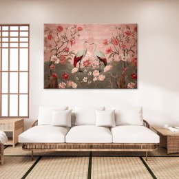 Obraz na płótnie, Kwiaty i ptaki Chinoiserie - 90x60