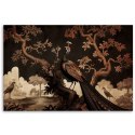 Obraz na płótnie, Orientalny paw na drzewie - 100x70