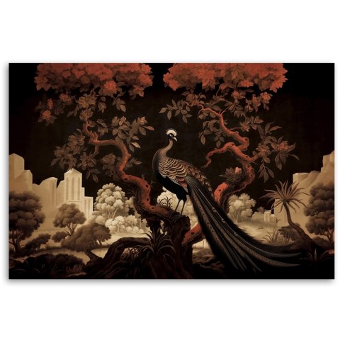 Obraz na płótnie, Paw Zwierzę Drzewo - 120x80