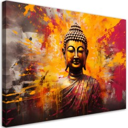 Obraz na płótnie, Posąg Buddy kolorowa abstrakcja - 100x70