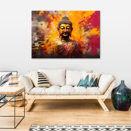 Obraz na płótnie, Posąg Buddy kolorowa abstrakcja - 100x70