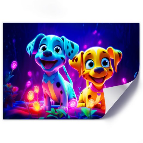 Obraz na płótnie, Urocze psy kreskówka - 90x60