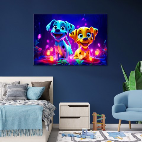 Obraz na płótnie, Urocze psy kreskówka - 90x60